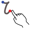 gestureworks, i, letter, lowercase, stroke icon