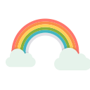 cloud, colorful, rainbow, spring, sun, vibrant svg vector icon