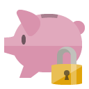 piggy,bank,lock icon