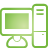 basic, computer, green icon