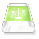 drive, green, usb icon