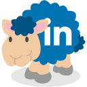 linkedin, sheep, social network svg vector icon