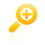 in, yellow, zoom icon