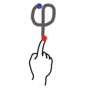 gestureworks, greek, phi, stroke icon