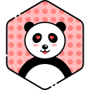 face, heart, love, panda svg vector icon