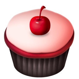 cherry,pink,cupcake icon