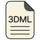 document, file, file 3d, file 3dml, format, type svg vector icon