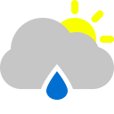 cloud, raindrop, sun svg vector icon