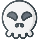 emoji, emote, emot, emot, happy, skull svg vector icon