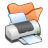 folder,orange,printer,print icon