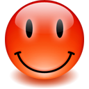 happy, red, smiley icon