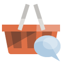 shopping,basket,speech,bubble icon