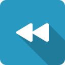 back, blue, navigate, previous, rewind, shadow svg vector icon