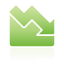 area, chart, down, green icon