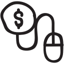business, click, coin, cursor, mouse, pay, per svg vector icon