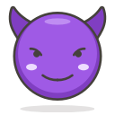 face, horns, smiling, with svg vector icon