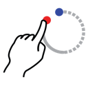 circle, gestureworks, shape, stroke icon