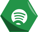 hexagon, music, networking, social, spotify svg vector icon