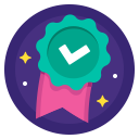 award, badge, checkmark, complete, done, ribbon, sport svg vector icon