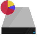 chart, data, drive, hardware, pie, shading icon