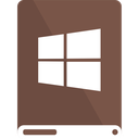 brown, drive, white, windows icon