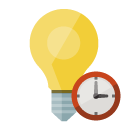 ligthbulb,clock icon