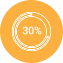 chart, diagram, graph, pie chart, pie graph, thirty svg vector icon