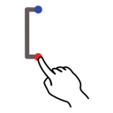 bracket, gestureworks, left, square, stroke icon