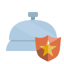 front,desk,shield icon