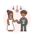 dance, gawn, lesbian, suit, wedding svg vector icon