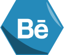 behance, hexagon, media, networking, social svg vector icon