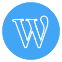 circle, outline, social-media, wordpress svg vector icon