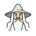 gandalf, lord of the rings, old man, wizard svg vector icon