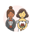 gown, lesbian, suit, wedding svg vector icon