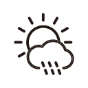 day, rain, raining, shower, sun, sunny, weather svg vector icon