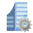company,gear icon