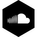 cloud, hexagon, media, social, sound svg vector icon
