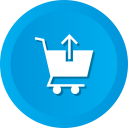 arrow, cart, commerce, shopping, up, upload svg vector icon