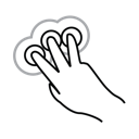 double, finger, gestureworks, tap, three icon