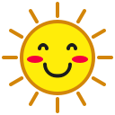 emot, happy, smile, smiley, sun, weather svg vector icon