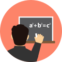 math tutor, tutor, tutor explaining, tutor explains math problem svg vector icon