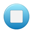 blue, button, stop icon