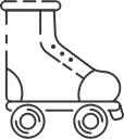 inline skate, roller skate, skating shoe svg vector icon