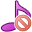 delete, music icon