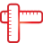 basic, red, ruler icon
