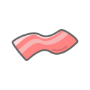 bacon, food, meat svg vector icon
