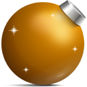 ball, christmas, golden icon