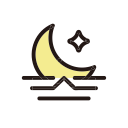moon, moonrise, night, weather svg vector icon