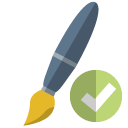brush,checkmark icon