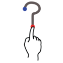 gestureworks, mark, question, stroke icon